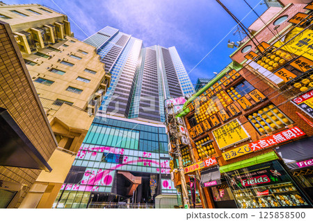 Tokyo cityscape, Japan, May. View of Shibuya Sakura Stage, SHIBUYA Tower, etc. 125858500