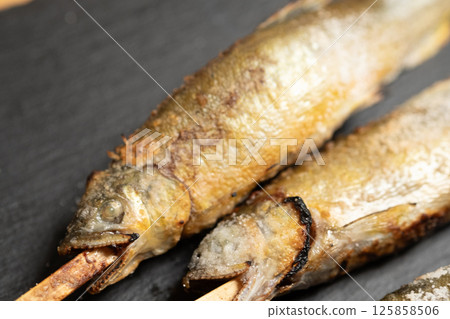 Image of grilled sweetfish (stock photo) 125858506