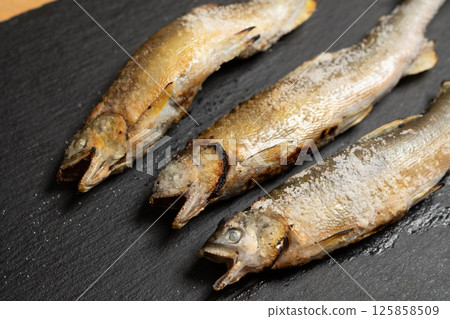 Image of grilled sweetfish (stock photo) 125858509