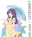 Illustration of a girl with hydrangea 125858667