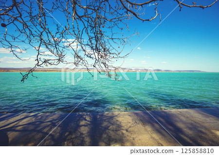 Balaton lake embankment, Tihany Peninsula, Hungary, Europe 125858810