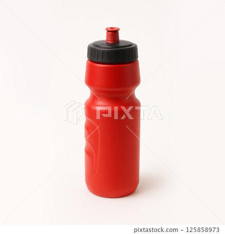 Red Water Bottle on White Background 125858973
