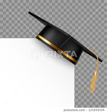 Graduation cap on transparent background. Graduation cap on transparent background. 125859344