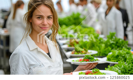 Realistic Culinary Delight on table 125860025