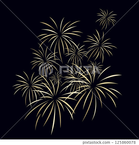Fireworks explosion isolated illustration. Vector design element 125860078