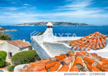 Unbelivable view of Porto Rafael resort. Awesome tiled roof of traditional houses. Unbelivable view of Porto Rafael resort. Awesome tiled roof of traditional houses. 125860182