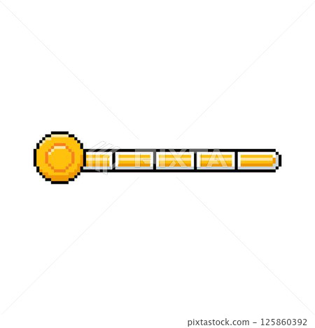 Vector illustration of pixel indicator with yellow coin. Vector illustration of pixel indicator with yellow coin. 125860392