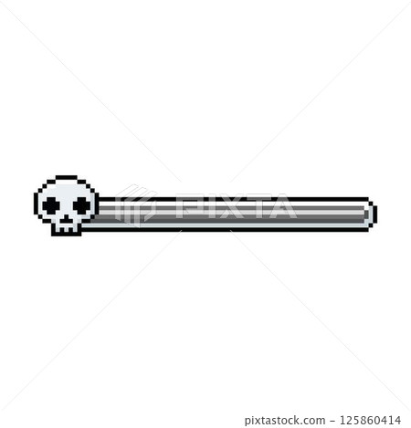 Gray skull pixel game indicator. Loading bar. 8 bit. 125860414