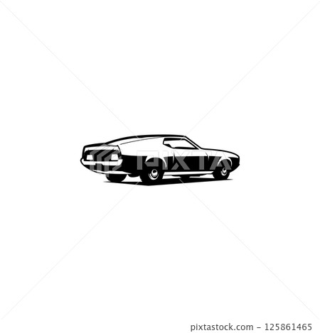 Mustang Mach One American Car Club Logo Design Isolated Vector. Set of ready-made logo templates isolated vector 125861465
