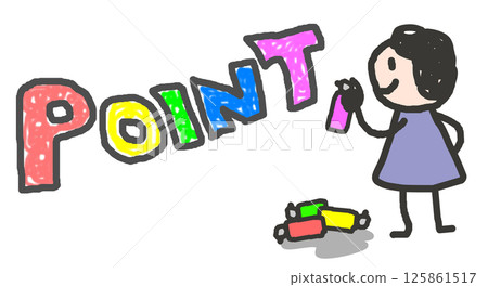 Illustration of a person highlighting important points and highlighting key points 125861517