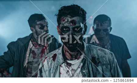 Zombie image material Flyer, web, video Background material 16:9 size 125861694