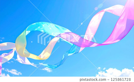 Ribbon trails decorating the sky Ribbon trails decorating the sky 125861728