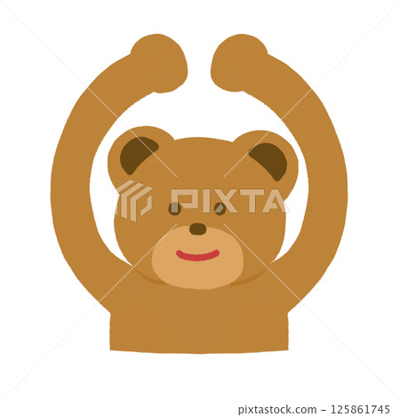 Illustration of a bear doing a circle pose Illustration of a bear doing a circle pose 125861745