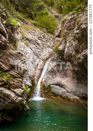 Waterfall Behind the Ancient City of Stari Bar, Montenegro 125861775