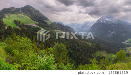 Konigsee lake from Jenner mount in Berchtesgaden National Park, Alps Germany Konigsee lake from Jenner mount in Berchtesgaden National Park, Alps Germany 125861819