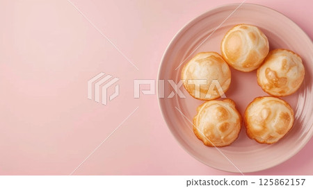 Poffertjes snack dessert copy space background 125862157