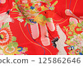 Simple background material of Japanese patterned fabric 125862646