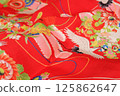 Simple background material of Japanese patterned fabric 125862647