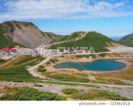 秋天的乘鞍山和鶴池 秋天的乘鞍山和鶴池 125862818