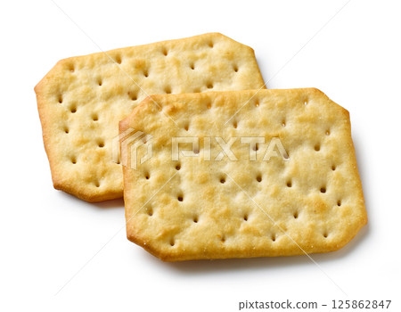 two crackers on white background 125862847