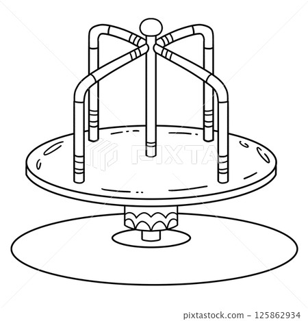 Playground Spinner Isolated Coloring Page for Kids Playground Spinner Isolated Coloring Page for Kids 125862934