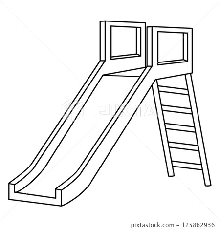 Playground Slide Isolated Coloring Page for Kids Playground Slide Isolated Coloring Page for Kids 125862936