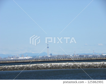 從檢見川濱眺望的晴空塔 從檢見川濱眺望的晴空塔 125862991