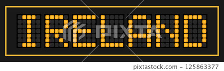 Orange color led banner in word ireland on black background 125863377