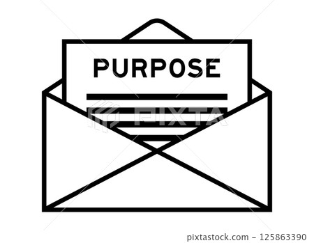 Envelope and letter sign with word purpose as the headline 125863390