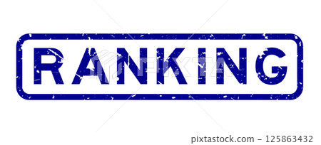 Grunge blue ranking word square rubber seal stamp on white background Grunge blue ranking word square rubber seal stamp on white background 125863432