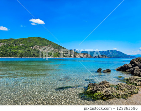 Montenegro Mountain Nature with Rocks, Clouds, and Summer Landscape 125863586