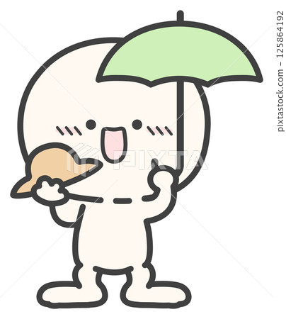 UV protection and heat stroke prevention Parasol and hat 03 125864192