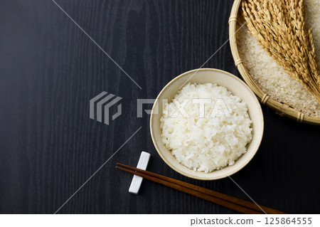 White rice in a bowl White rice in a bowl 125864555