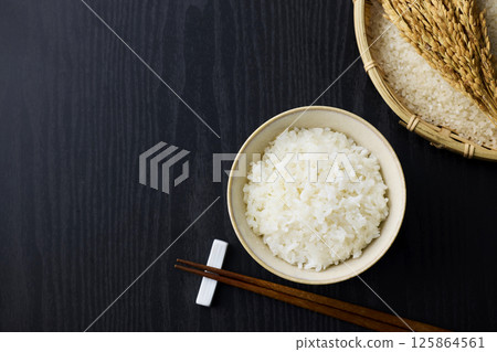 White rice in a bowl White rice in a bowl 125864561