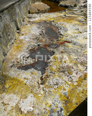 Furnas Fumarolas on Sao Miguel Island in the Azores archipelago 125864590