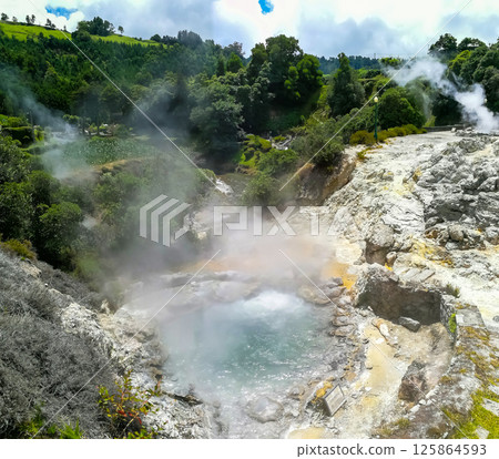 Furnas Fumarolas on Sao Miguel Island in the Azores archipelago Furnas Fumarolas on Sao Miguel Island in the Azores archipelago 125864593