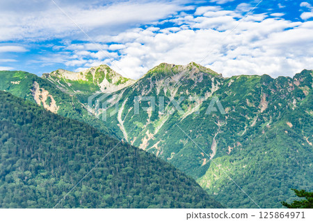 Northern Alps, Ushiro-Tateyama mountain range, Mt. Harinoki and Mt. Subari, Harinoki Circuit climbing 125864971