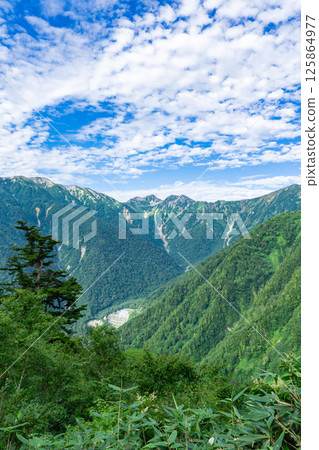 Northern Alps, Ushiro-Tateyama mountain range, Mt. Harinoki and Mt. Subari, Harinoki Circuit climbing Northern Alps, Ushiro-Tateyama mountain range, Mt. Harinoki and Mt. Subari, Harinoki Circuit climbing 125864977