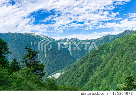 Northern Alps, Ushiro-Tateyama mountain range, Mt. Harinoki and Mt. Subari, Harinoki Circuit climbing Northern Alps, Ushiro-Tateyama mountain range, Mt. Harinoki and Mt. Subari, Harinoki Circuit climbing 125864978