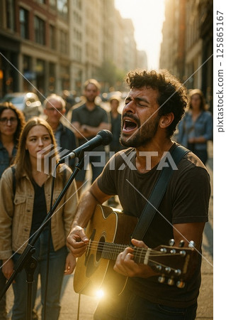 Guitarist Singing Loud Guitarist Singing Loud 125865167