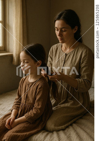 Morning braid ritual Morning braid ritual 125865208