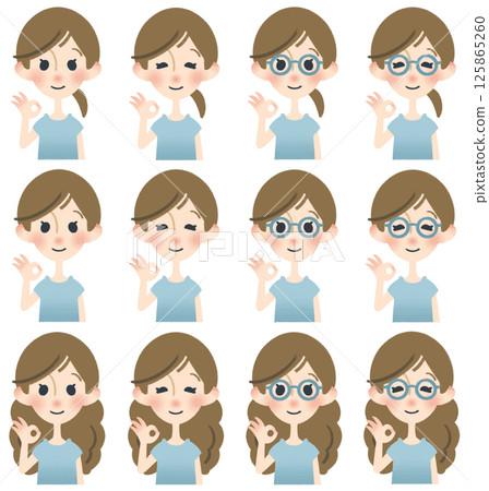Woman making an OK pose-3 125865260