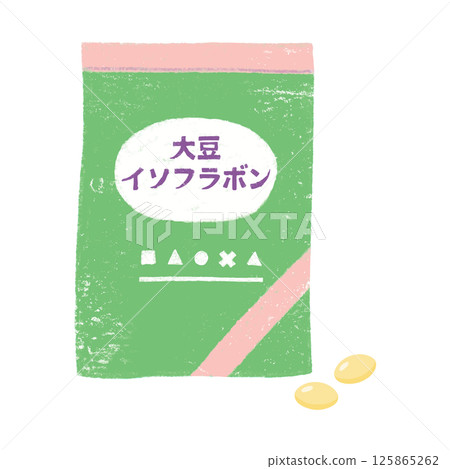 Soy isoflavone supplement in a bag 125865262