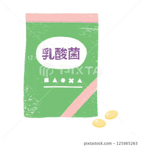 Lactic acid bacteria supplement in a bag 125865263