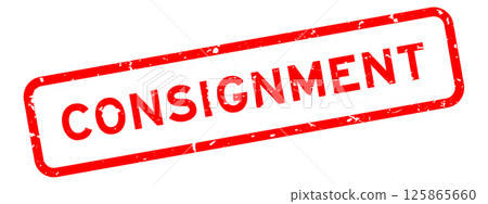Grunge red consignment word square rubber seal stamp on white background Grunge red consignment word square rubber seal stamp on white background 125865660
