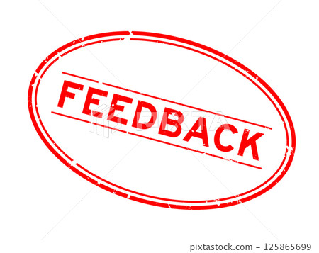 Grunge red feedback word oval rubber seal stamp on white background Grunge red feedback word oval rubber seal stamp on white background 125865699