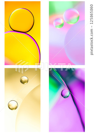 Colorful Oil Drops Abstract Backgrounds. Perfect for digital wallpapers, creative design templates, or promotional visuals needing vibrant, modern aesthetics. Colorful Oil Drops Abstract Backgrounds. Perfect for digital wallpapers, creative design templates, or promotional visuals needing vibrant, modern aesthetics. 125865860