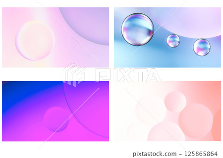 A set of abstract pastel gradient bubble backgrounds with smooth circular shapes and soft lighting. Ideal for digital design, wellness branding, and minimalist creative projects 125865864