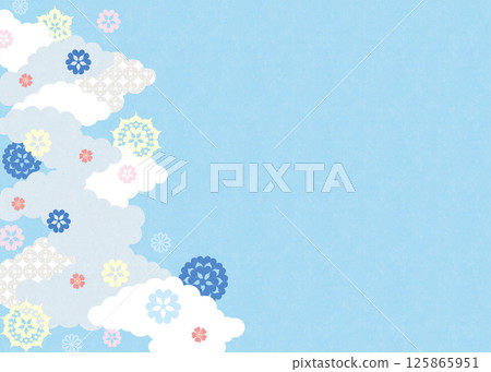 背景素材-復古花朵和雲朵圖案1 背景素材-復古花朵和雲朵圖案1 125865951