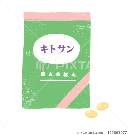 Chitosan supplement in a bag 125865977